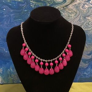 Chic Pink Teardrop Necklace